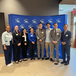 Associate Director and Peace and War Center Chair, Professor Yangmo Ku, along with six Norwich University students, represented the University at the Vermont Council on World Affairs (VCWA) summit.