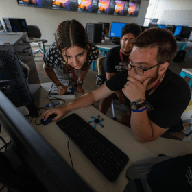 Summer of Cyber, students at a cyber event on campus