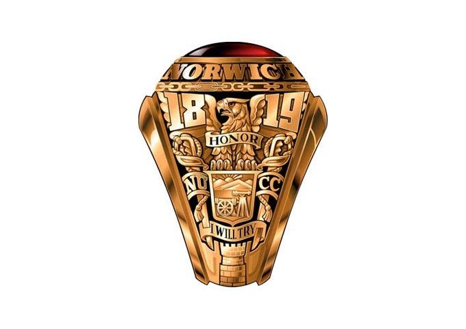 Corps of Cadets Ring, school crest side