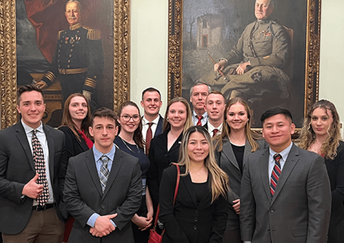 Image of political science students on a DC intership.