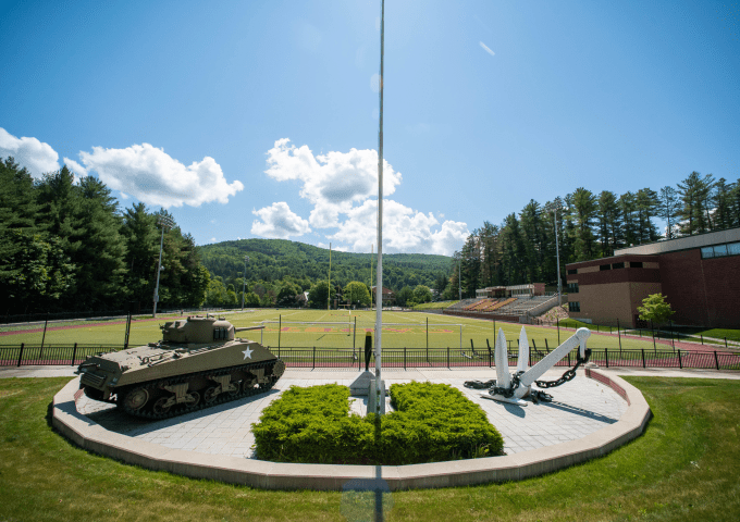 Image looking out on Sabine field, Sabine Sally, and the anchor.