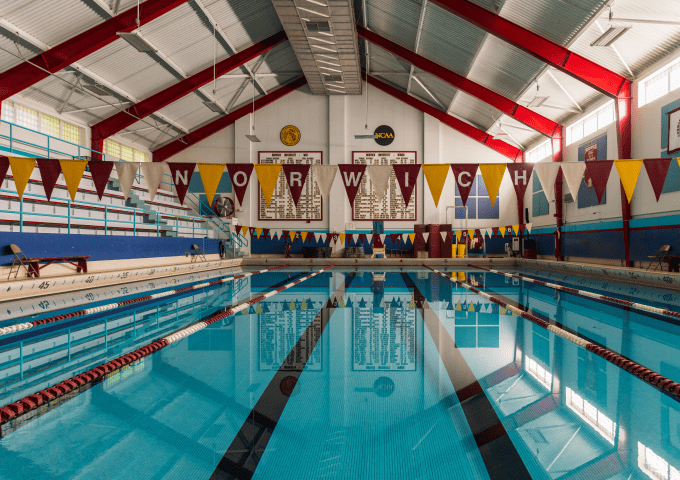 Image of Goodyear Pool, blue and pristine.