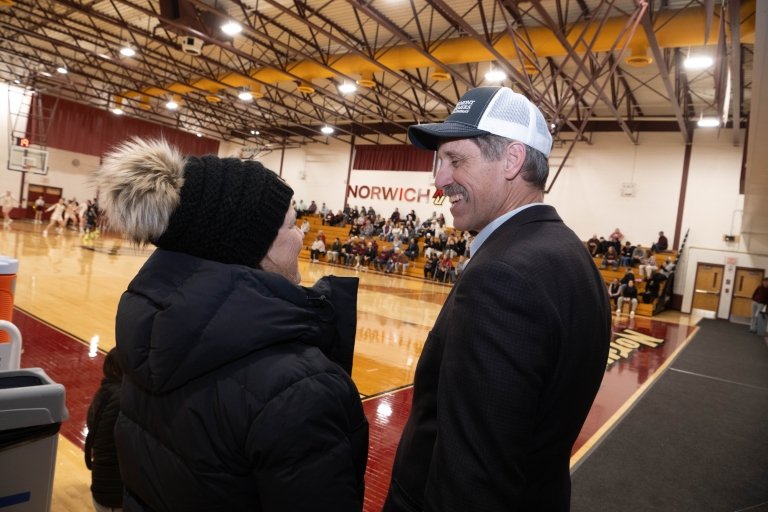 Vermont Lieutenant Governor John Rodgers at Norwich University Basketball game