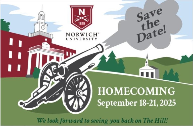 Norwich University Homecoming - Save the Date! - Sept. 18-21, 2025