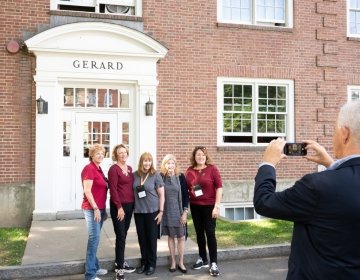 Group of WKG-honored women in front of Gerard Hall